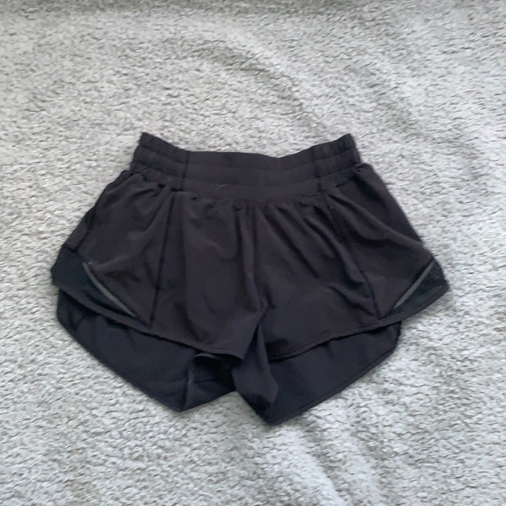 Lululemon black hottie hot shorts, size 2